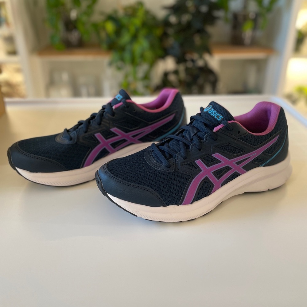 ASICS kids Running Shoes - Navy and Pink